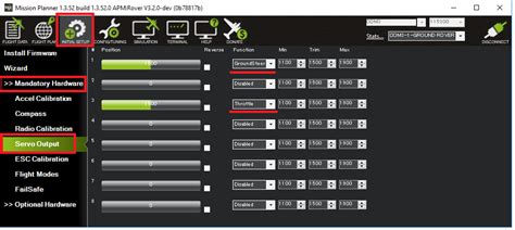 one stick drive skid steer mission planner|Motor and Servo Configuration — Rover documentation .